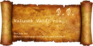 Valusek Valéria névjegykártya